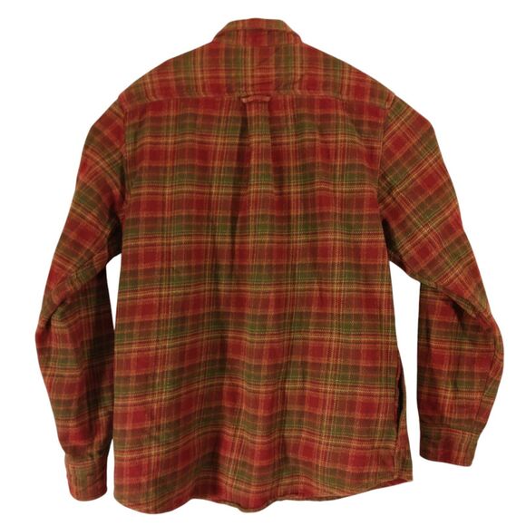 Orvis flannel shirt jacket mens M Medium thick red plaid shacket long sleeve - Picture 2 of 9